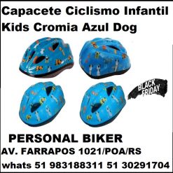 Capacete Ciclismo Infantil Kids Cromia Azul Dog