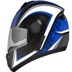 Capacete Moto Vaz 14V Preto Brilh. Arrow Azul c/ Sun Visor