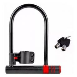 Trava Anti Furt  Cadeado Bike com chave U-Lock 240 x180 mm